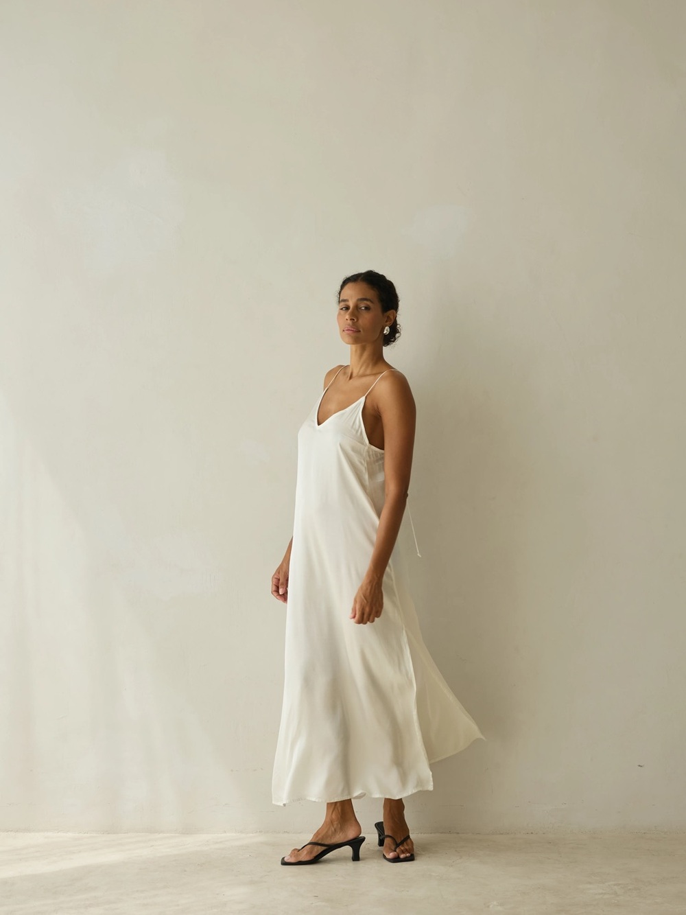 Bahhgoose Silk Slip Dress in Champagne - Picture 8 of 11